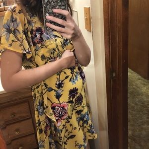 Yellow spaghetti strap mini dress